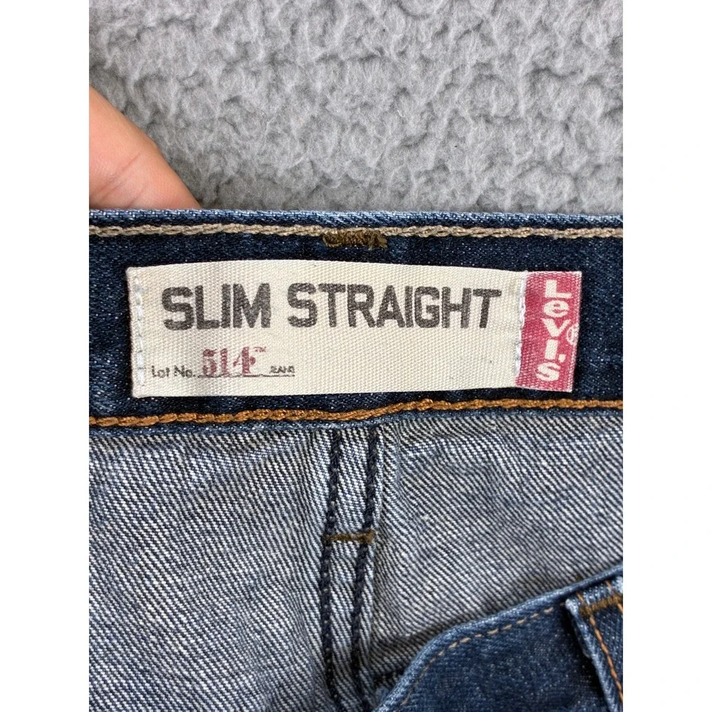 Levi's 514 Slim Straight Denim Jeans Mens 36x30 Dark Wash Blue Cotton Classic